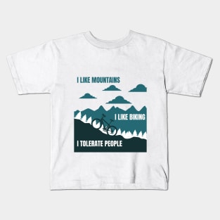 Mountains and Mountain Biking Kids T-Shirt